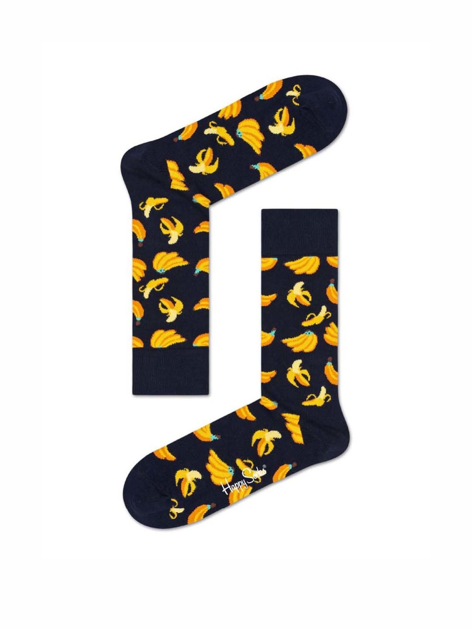 Happy Socks Banana Blue & Yellow Cotton Printed Socks (41-46)