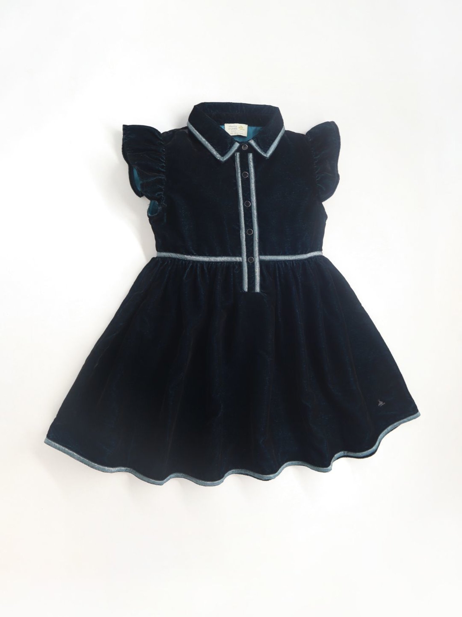 Cherry Crumble By Nitt Hyman Kids Dark Teal Solid Dress
