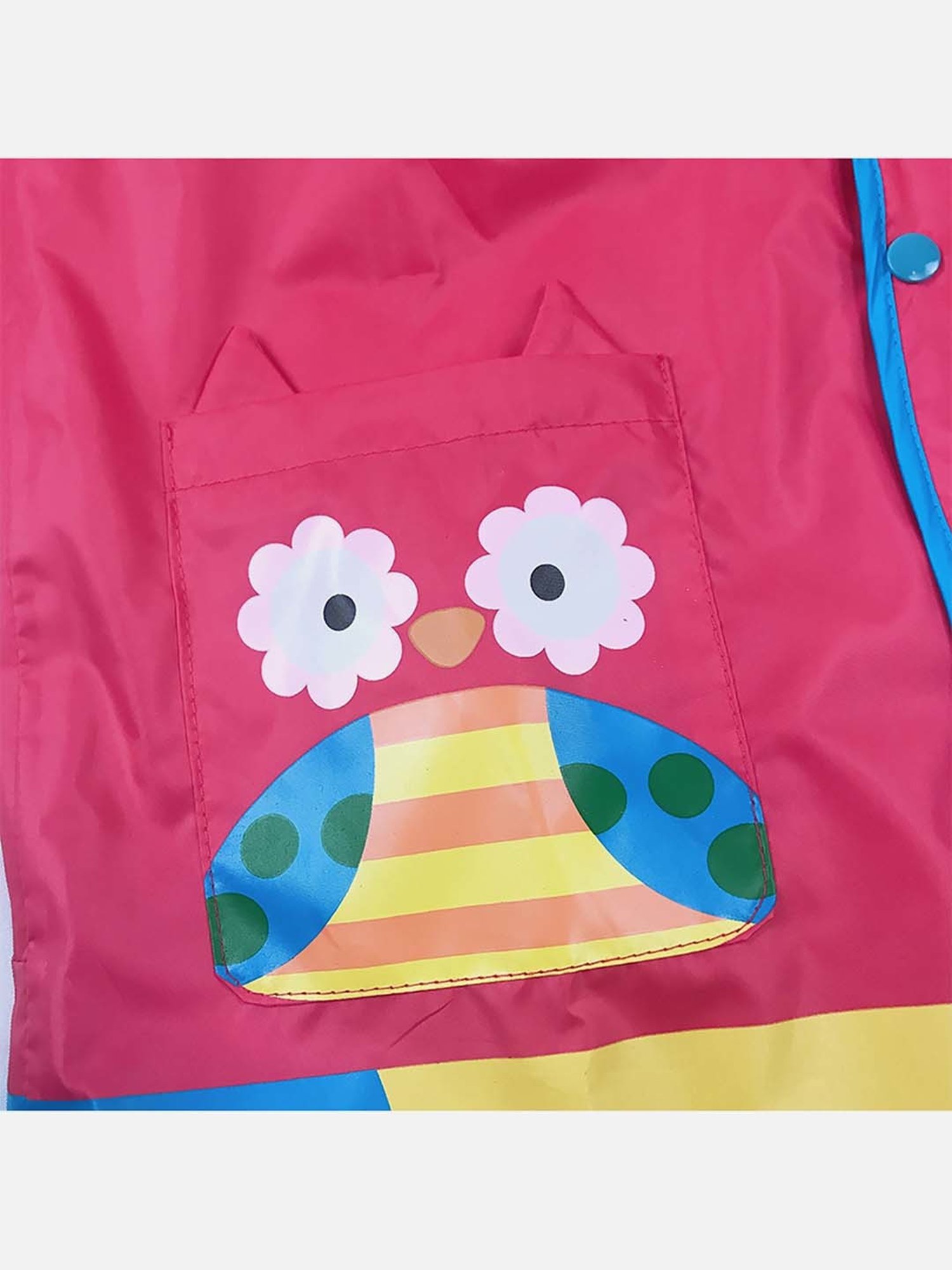 Little Surprise Box Kids Pink Printed Full Sleeves Raincoat