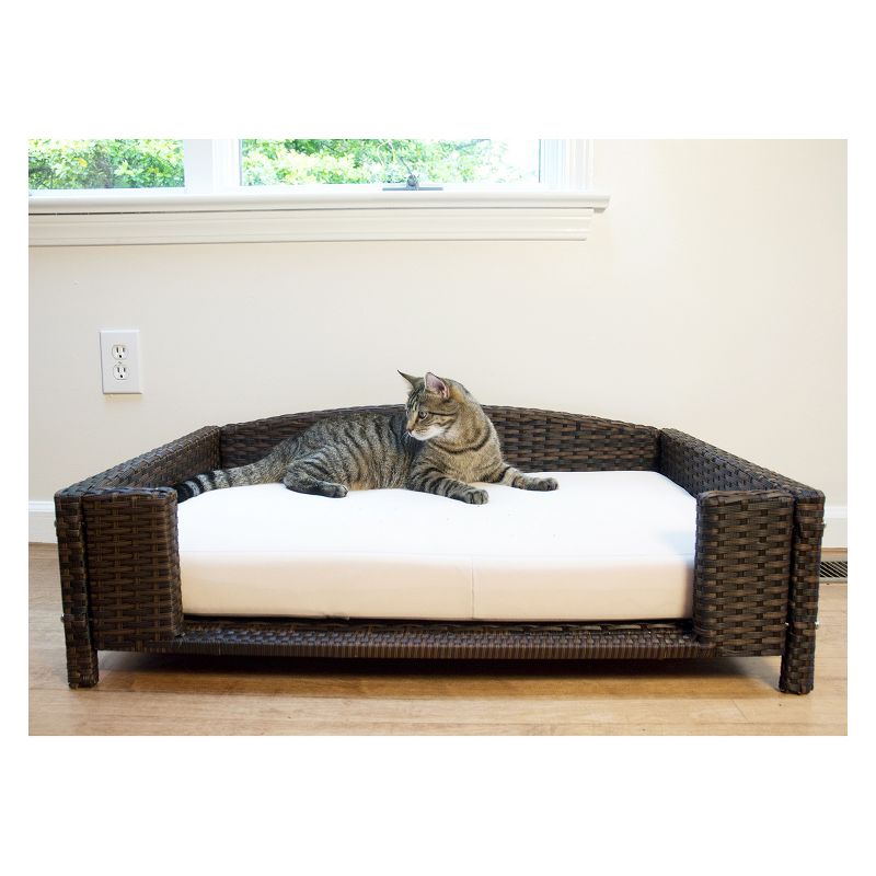 Iconic Beds for Dogs and Cats - Rattan Rectangular Sofa - Brown