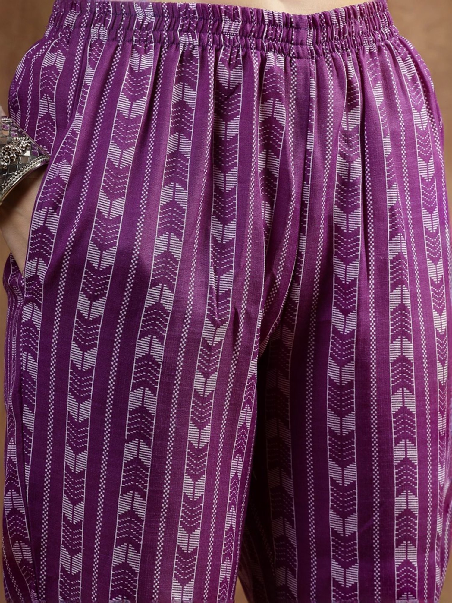 Stylum Violet Printed Kurta & Pant Set