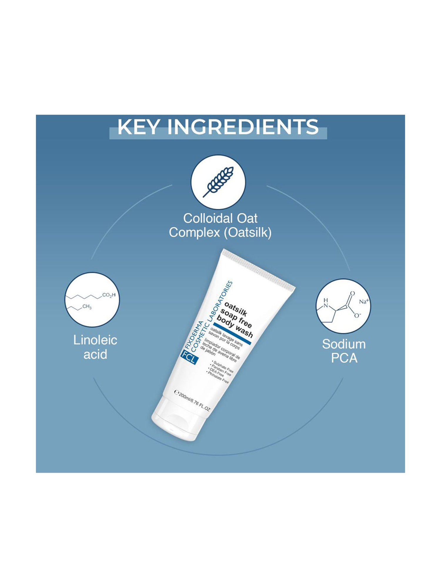 Fcl Oatsilk Soap Free Body Wash For Non Irritation Dryness, Roughness, And Itchiness - 200 ml