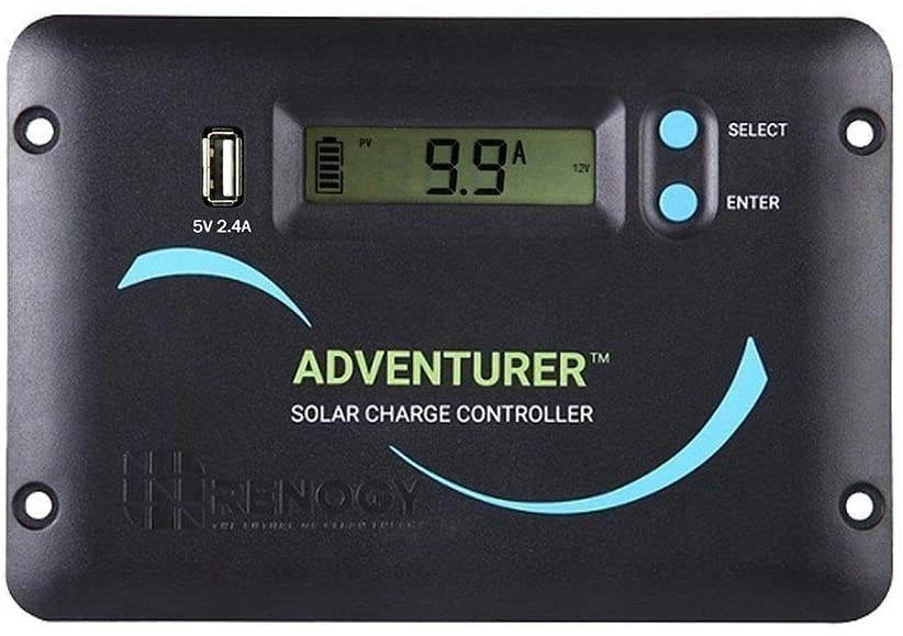 Renogy 300 Watts 12 Volts Monocrystalline Solar RV Kit with 30A PWM LCD Charge Controller/Solar Panel Connectors/Tray Cable/Corner Bracket Mount/Cable Entry housing for RV, Boat