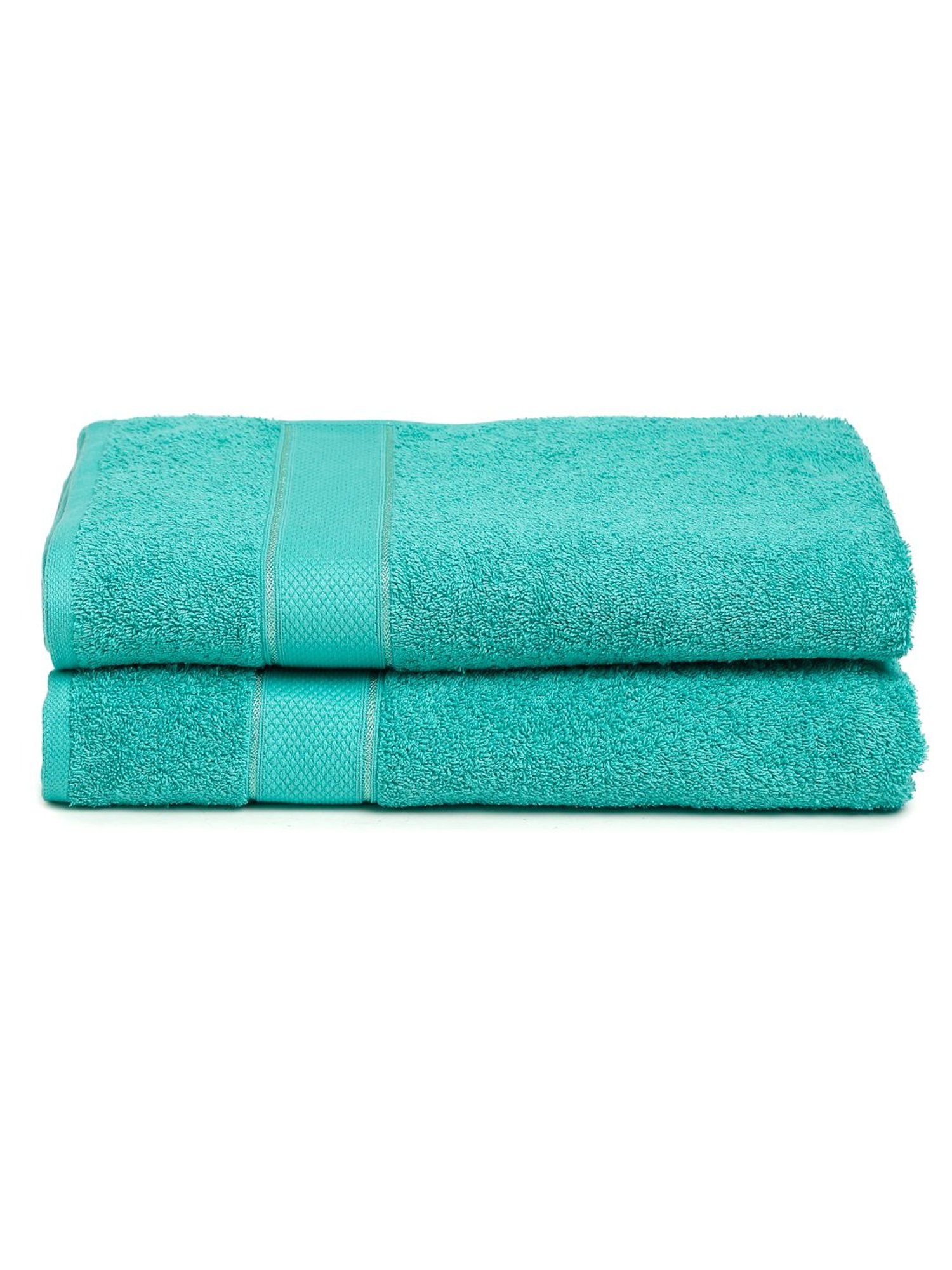 Creeva Sea Green 525 GSM Cotton Bath Towel Set of 2
