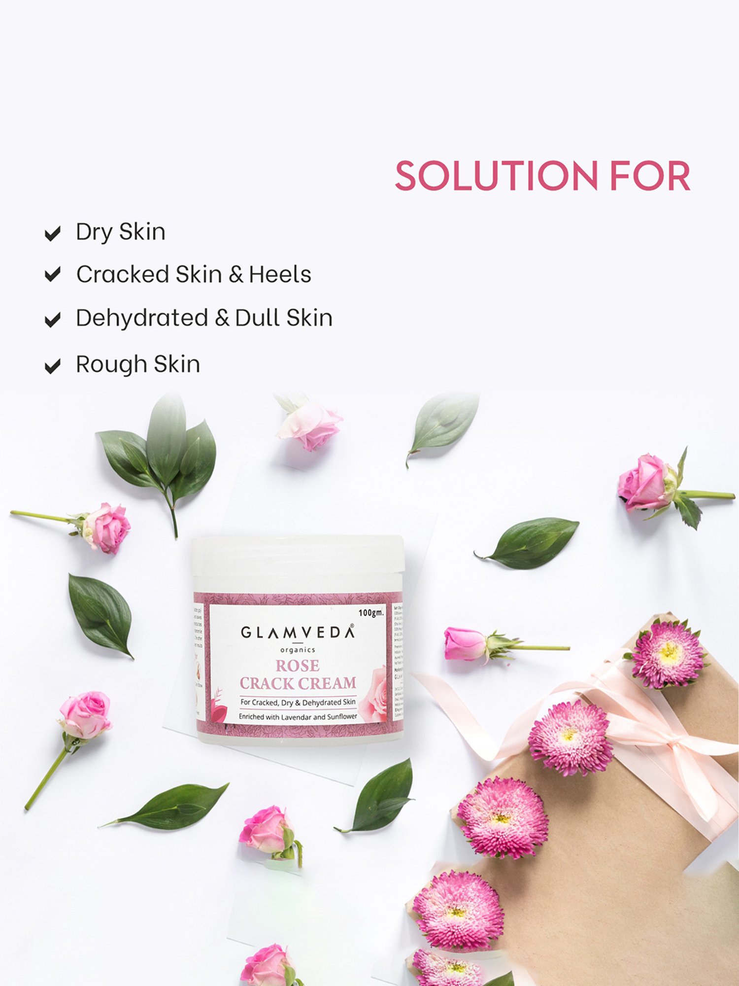 Glamveda Rose Crack Cream - 100 gm