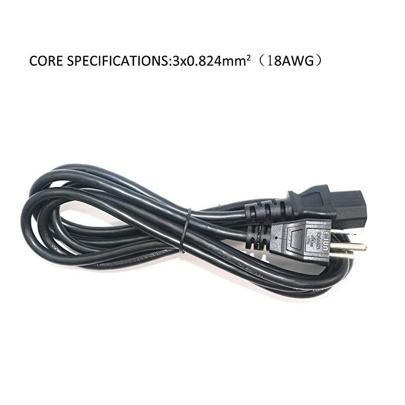 UL Listed  6 Ft 18 AWG 3 Prong AC Wall Power Cord Cable Compatible with Epson BenQ Canon Optoma EPSON Infocus NEC Dell Sony Eiki ViewSonic Projector NEMA 515P to IEC320C13