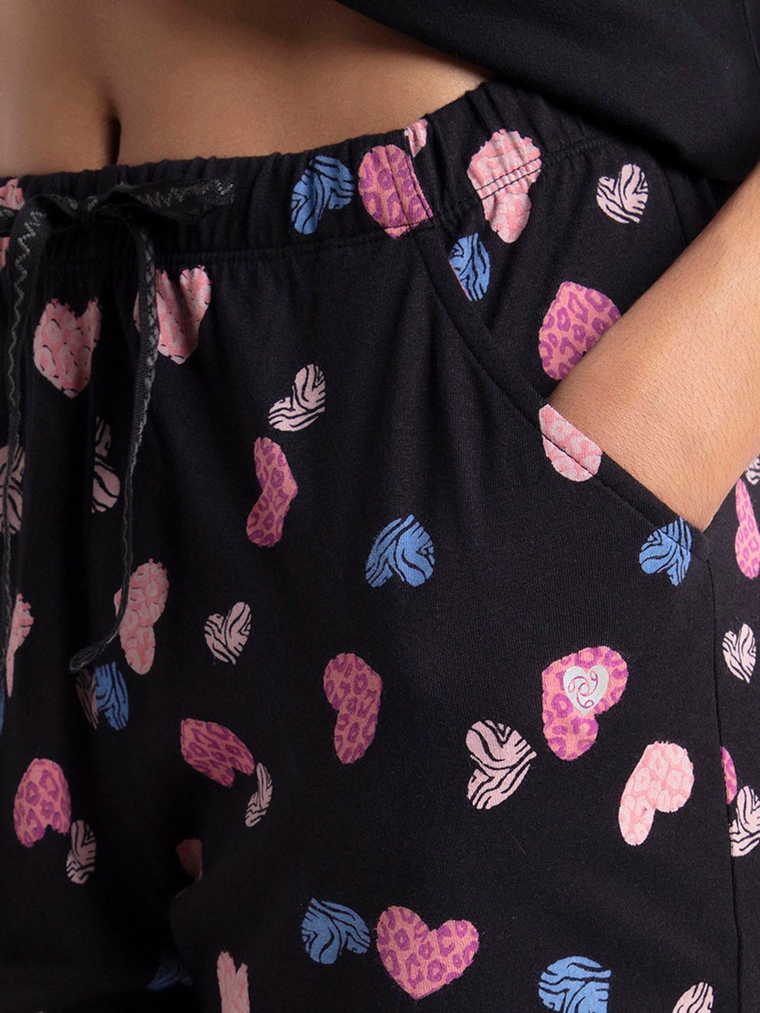 Jockey RX80 Women's Micro Modal Cotton Short Sleeve T-Shirt and Printed Shorts Set