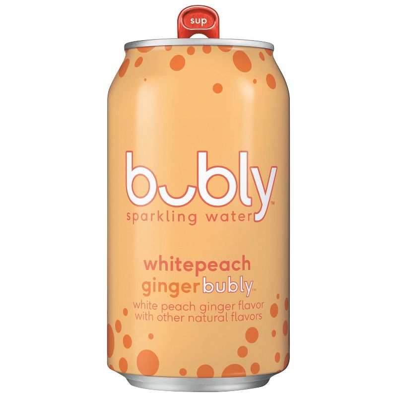 bubly White Peach Ginger Sparkling Water - 8pk/12 fl oz Cans