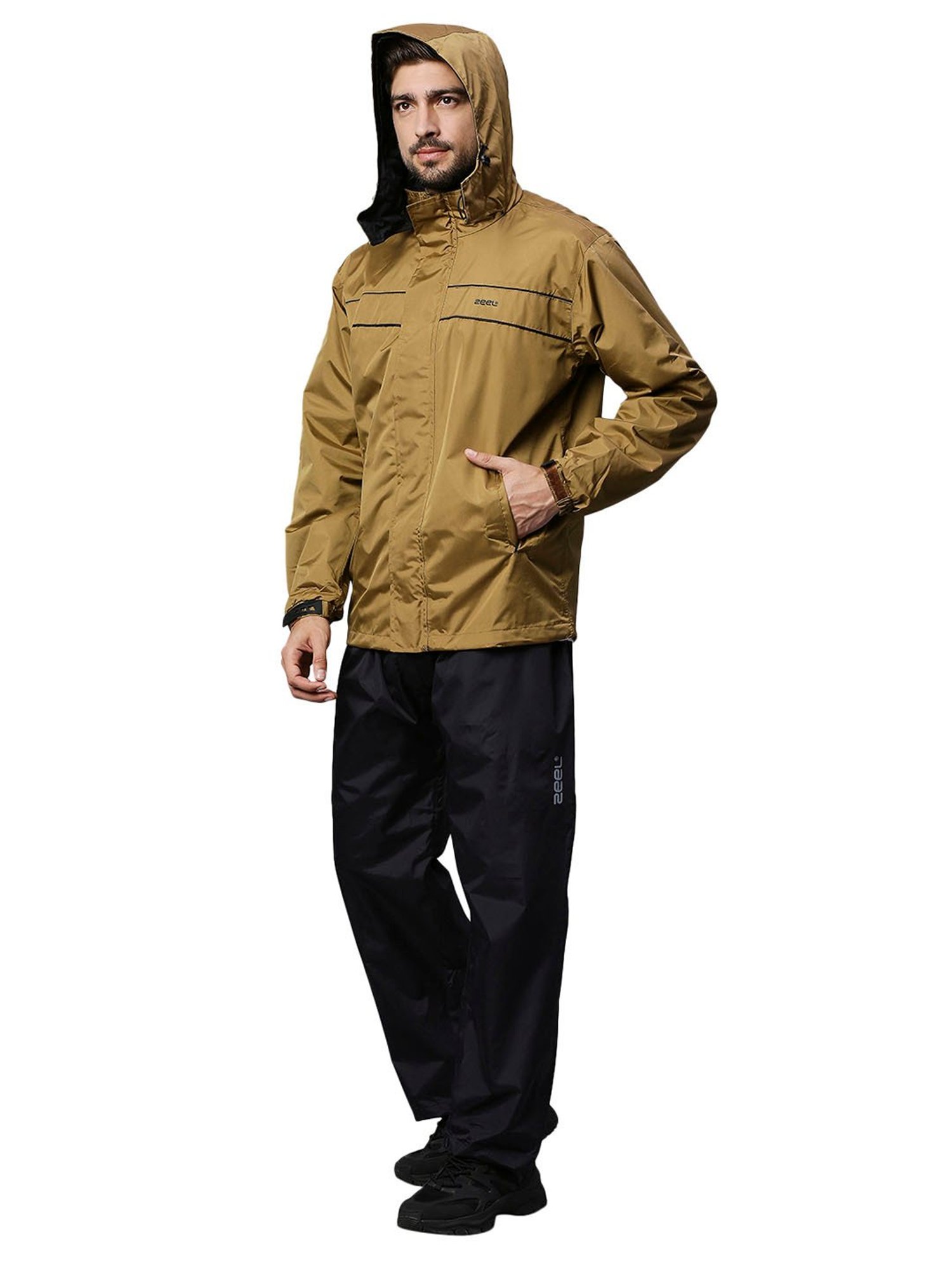 Zeel Coffee Regular Fit Rainwear Jacket