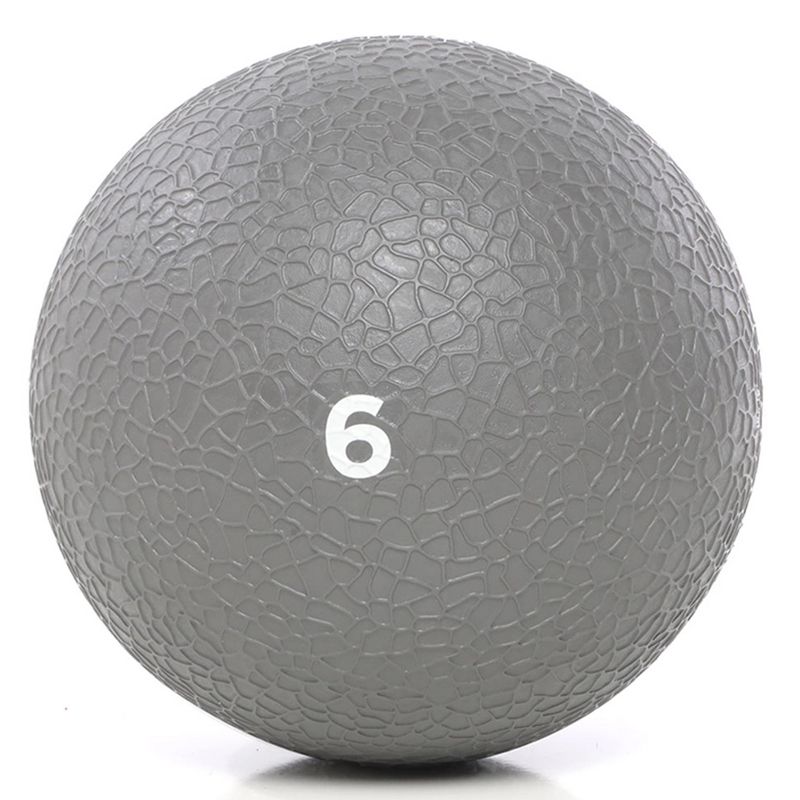 Power Systems Premium Slam Textured Rubber 10 Inch Round Exercise Ball Prime Fitness Training Weight, 6 Pounds, Gray