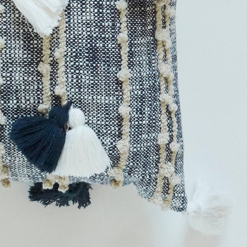 15"x24" Lumbar Throw Pillow Blue/Natural - Patina Vie