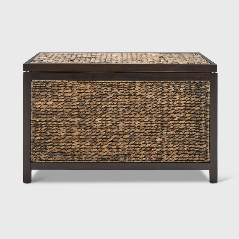 Wilson Storage Trunk Rustic Wicker Black - ClickDecor