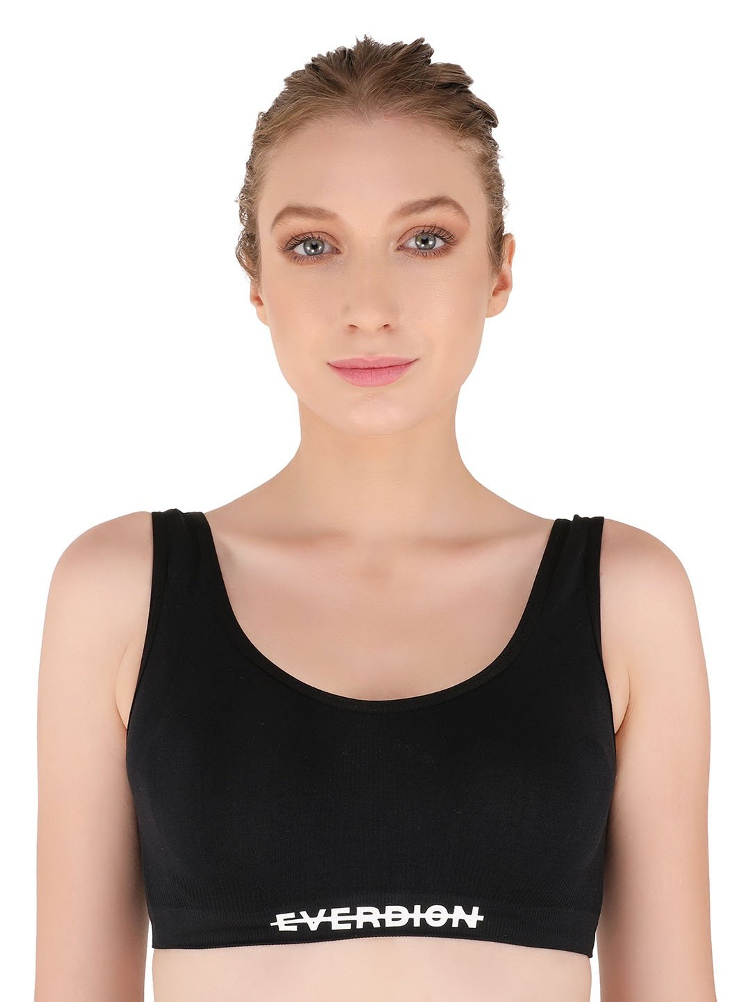 EVERDION Black Non Wired Non Padded Sports Bra