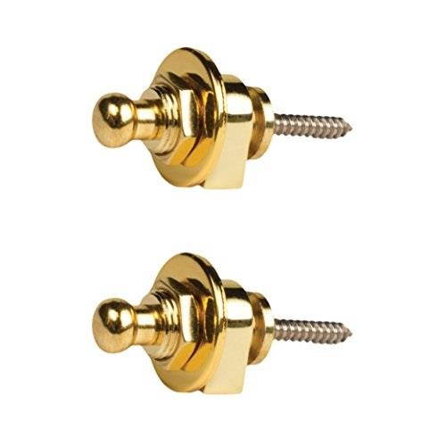 Seismic Audio - SAGA56-2Pack - 2 Pack of Gold Horseshoe Style Strap Locks for Electric Guitars - Fits most any guitar