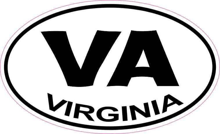 StickerTalk Oval Virginia Vinyl Sticker, 5 inches by 3 inches