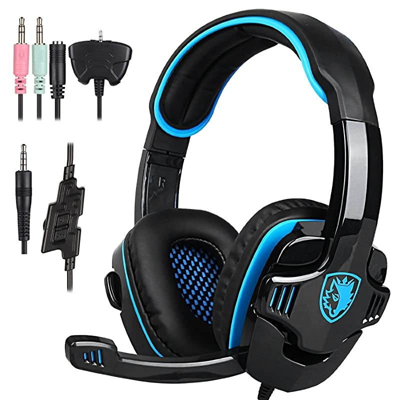 Stereo Gaming Headphone  SA708GT PS4 Gaming Headphone with Microphone Blue