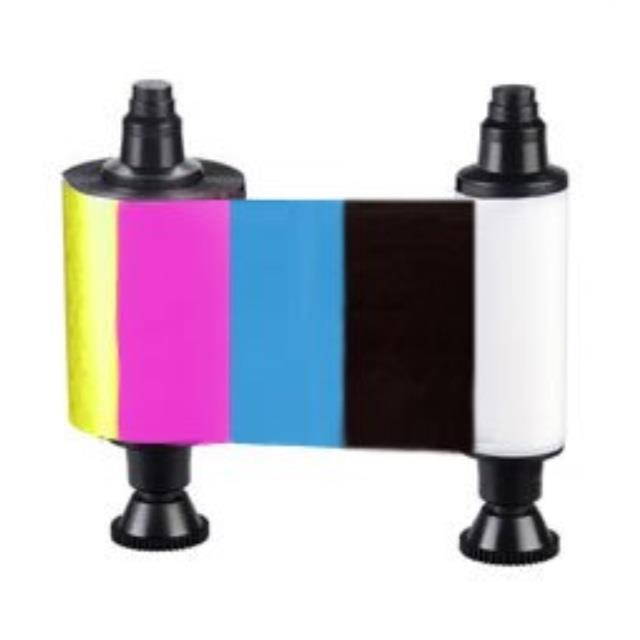 evolis media 6 panel color ribbon ymckok 200 cards/roll