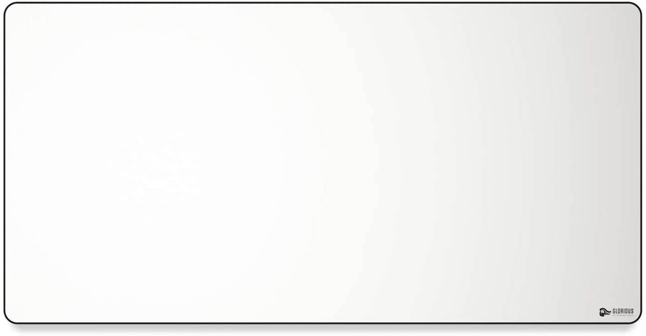 Glorious 3XL Extended Gaming Mouse Mat/Pad - Large, Wide (XLarge) White Cloth Mousepad, Stitched Edges | 48x24" (GW-3XL)