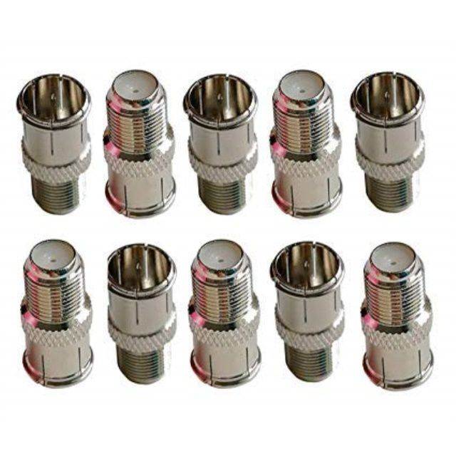 imbaprice (10 pack) f-jack to f-quick push on plug - male/female - adapter