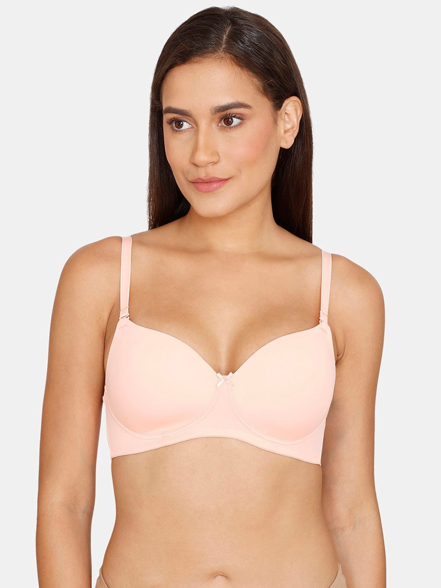 Zivame Peach Non-wired Padded T-Shirt Bra
