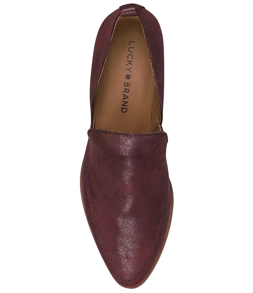 Lucky Brand Mahzan Leather Side Slit Pointed Toe Loafers