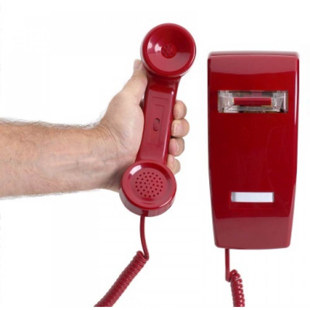 No Dialpad, No Dial Receive-Only Wall-mounted Red Phone with Ringer
