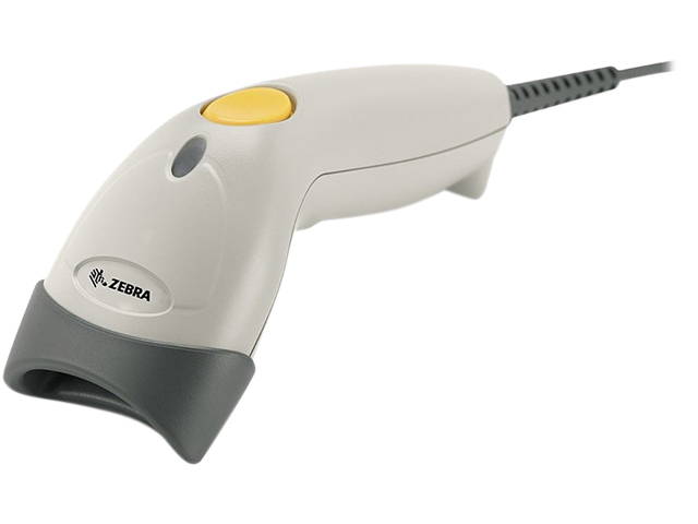 symbol LS1203 Corded General Purpose 1D Bi-directional Barcode Scanner, RS232, USB, KBW, USB Kit, White - LS1203-1AZU0100ZR