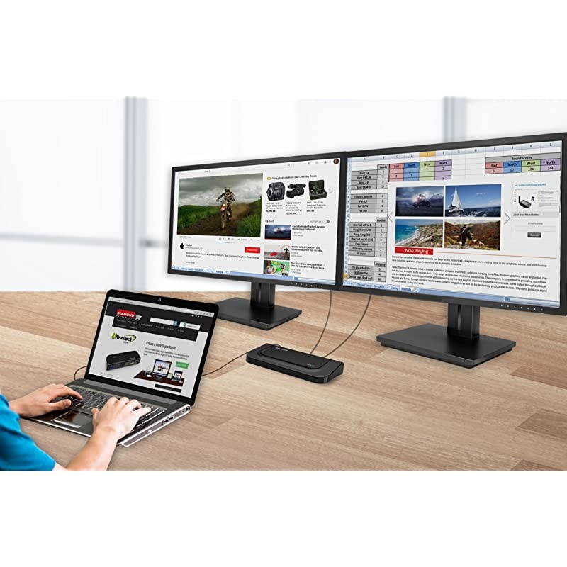 Ultra Dock Dual Video USB 3020 Universal Docking Station with Gigabit Ethernet HDMI and DVI Outputs Audio Input and output for Laptop Ultrabook Macbook Windows 10 81 8 7 XPMac OS and Android 50 and h