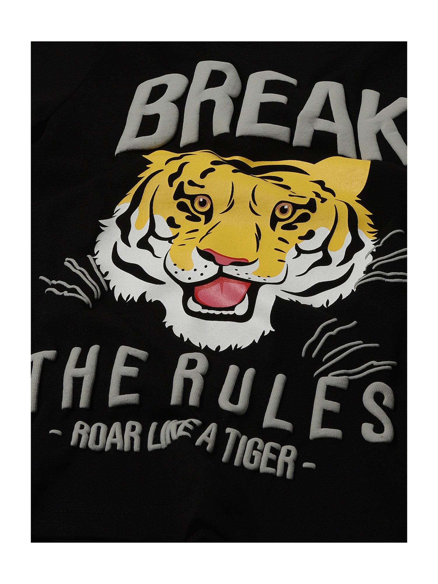 Plum Tree Kids Black & Grey Printed T-Shirt with Shorts