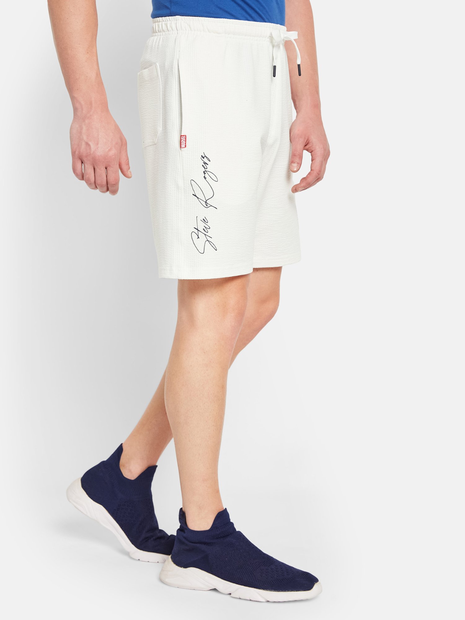 Octave Off White Regular Fit Printed Sports Shorts