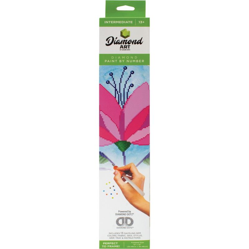 Leisure Arts Diamond Art Intermediate Kit 12"X12"-Modern Flower