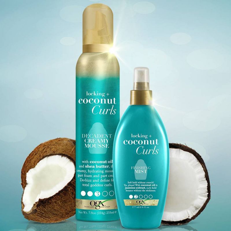 OGX Locking + Coconut Curls Decadent Creamy Mousse - 7.9oz