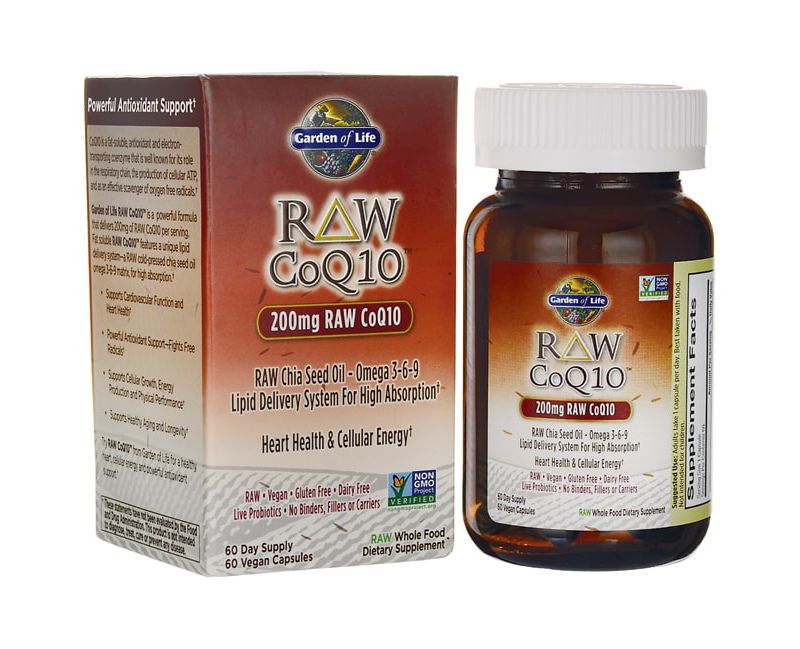 Garden of Life Dietary Supplements Raw Coq10 200 mg Capsule 60ct.