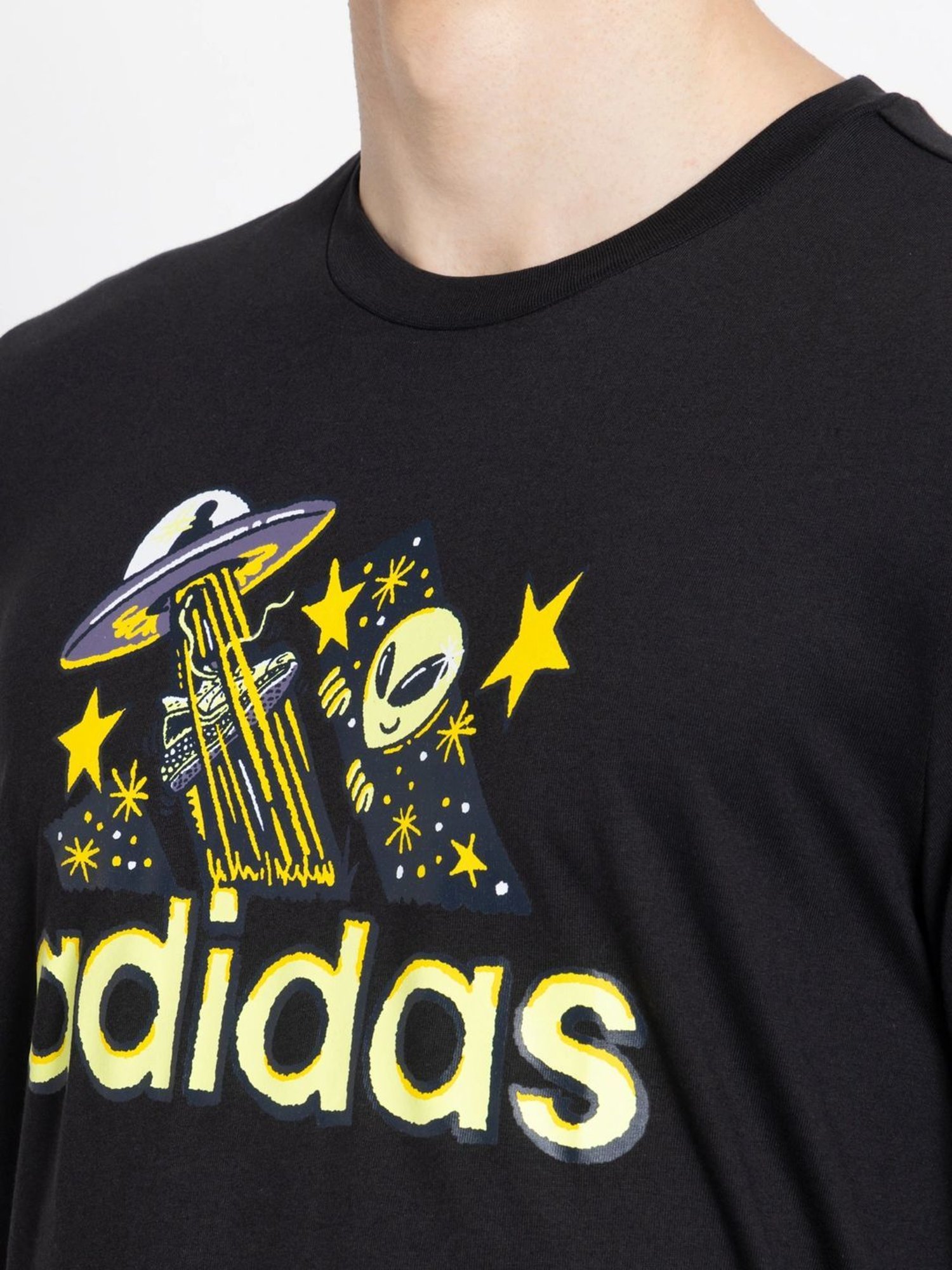 Adidas Black Regular Fit Printed Sports T-Shirt