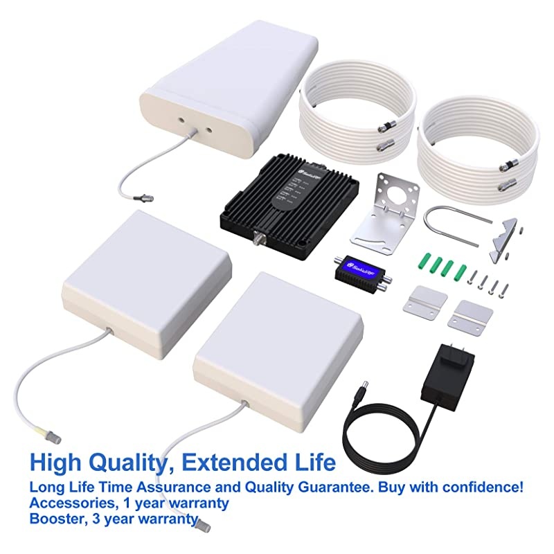 LTE ATT TMobile 65dB 700MHz Cell Phone Signal Booster for Home and Office Band 1217 FDD LTE Mobile Phone Signal Amplifier Including 45 Feet RG58 Cable Repeater Full Kit