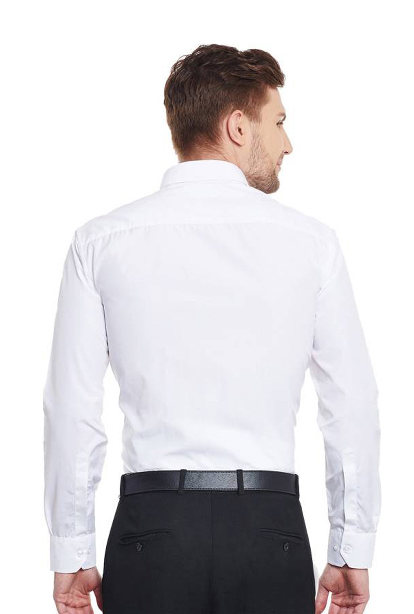 Hancock White Slim Fit Solid Shirt