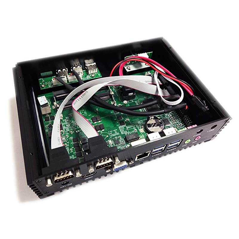Fanless Industrial Computer with Intel i7 CPU, 16GB RAM, 256GB SSD, 2xCOM RS232, 4xUSB 3.0, HD Port, VGA, Wi-Fi, Windows 10, Metal Case