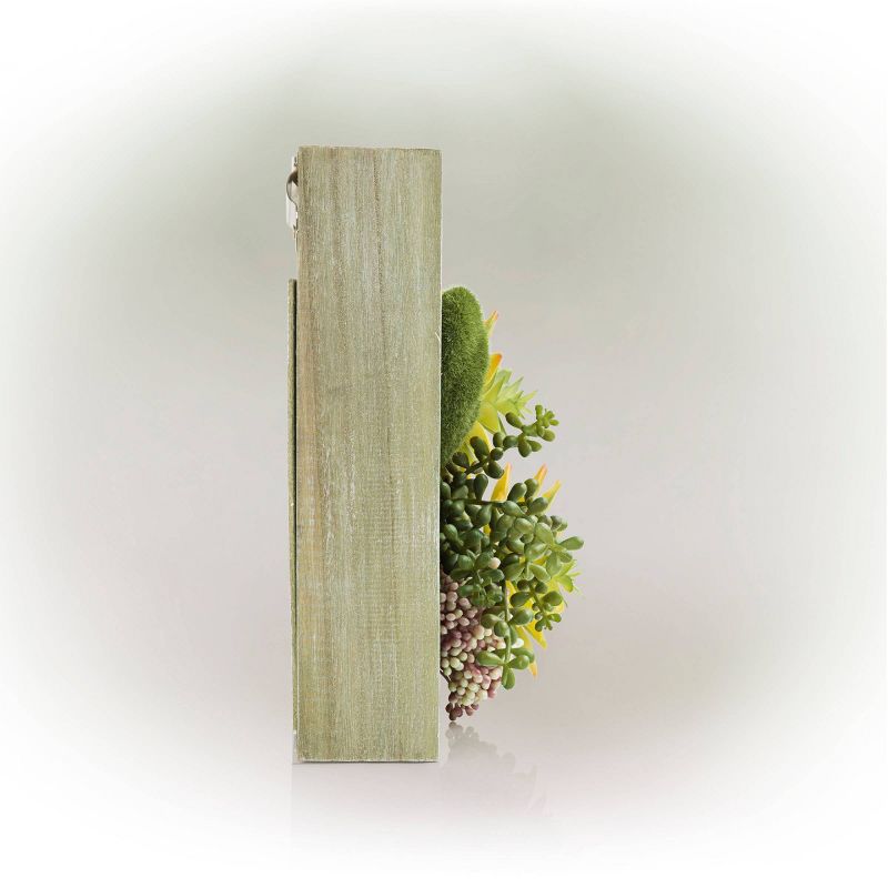 10" Indoor/Outdoor Wood Frame Plant Wall Art Décor - Alpine Corporation