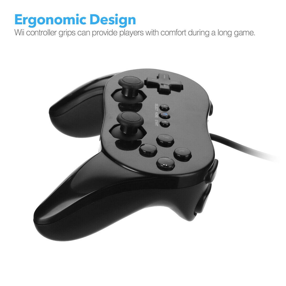 2Pack Pro Classic Gamepad Controller Console Joypad Fit For  Wii Remote