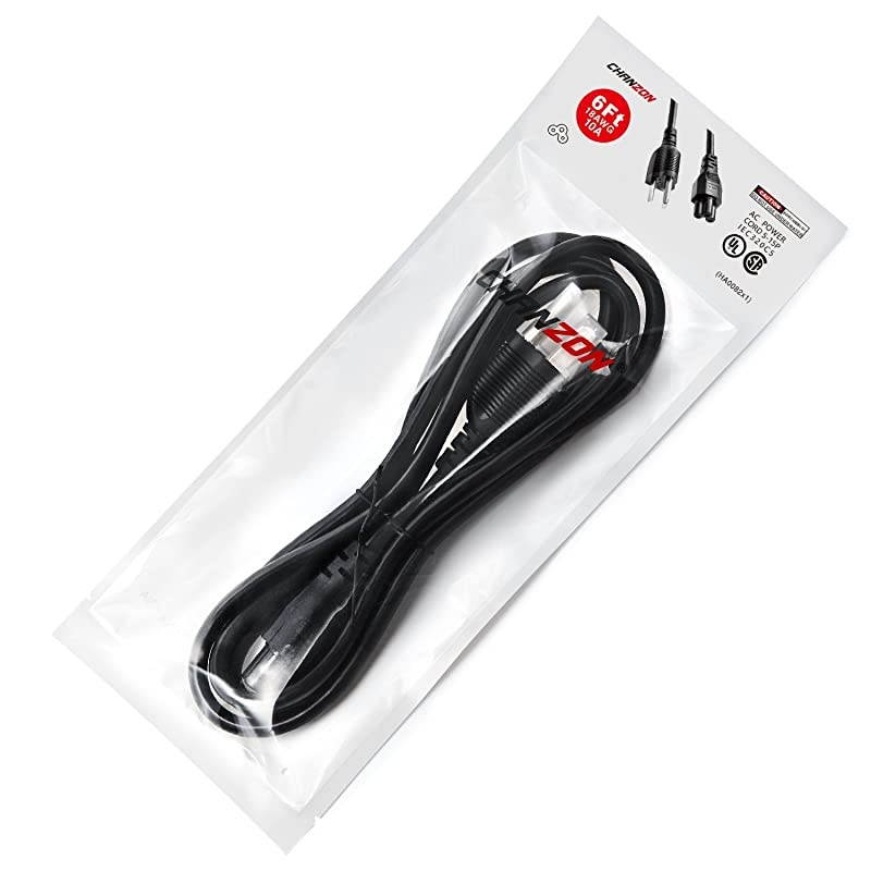 Listed Chanzon 6ft 3 Prong Mickey Mouse Universal AC Power Cord 3 Prong NEMA 515P to IEC320C5 10A 125V for LG TVLaptop Notebook