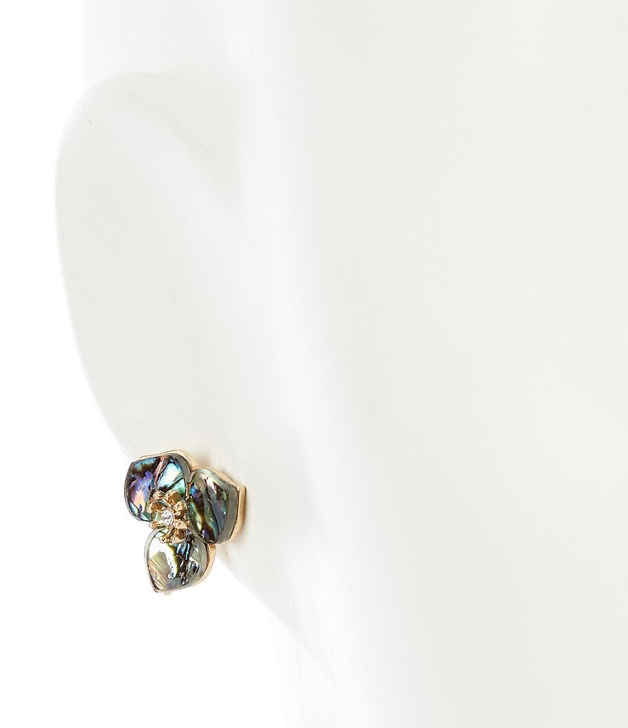 Lonna & Lilly Abalone Flower Stud Earrings