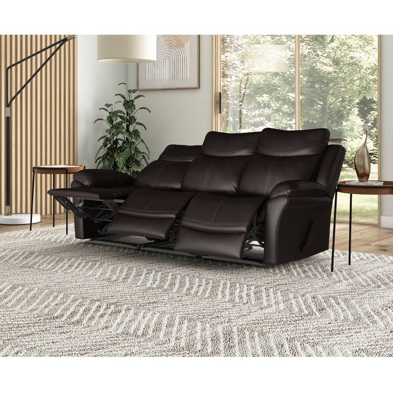 Aaron 3 Seat Wall Hugger Recliner Sofa Renu Leather Coffee Brown - ProLounger