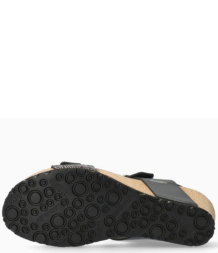 Mephisto Lissandra Leather & Cork Wedge Sandals