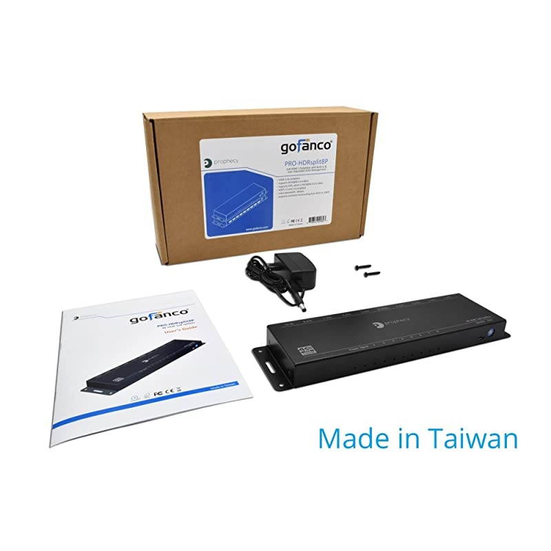 Prophecy Intelligent 1x8 HDMI Splitter 4K 60Hz HDR &ndash; 4K @60Hz 4:4:4, 18Gbps, Auto Scaling, HDMI 2.0a, HDCP 2.2, 3D, EDID, Cascadable, Firmware Upgradeable, 8 Port, 1 in 8 Out (PRO-HDRSplit8P)