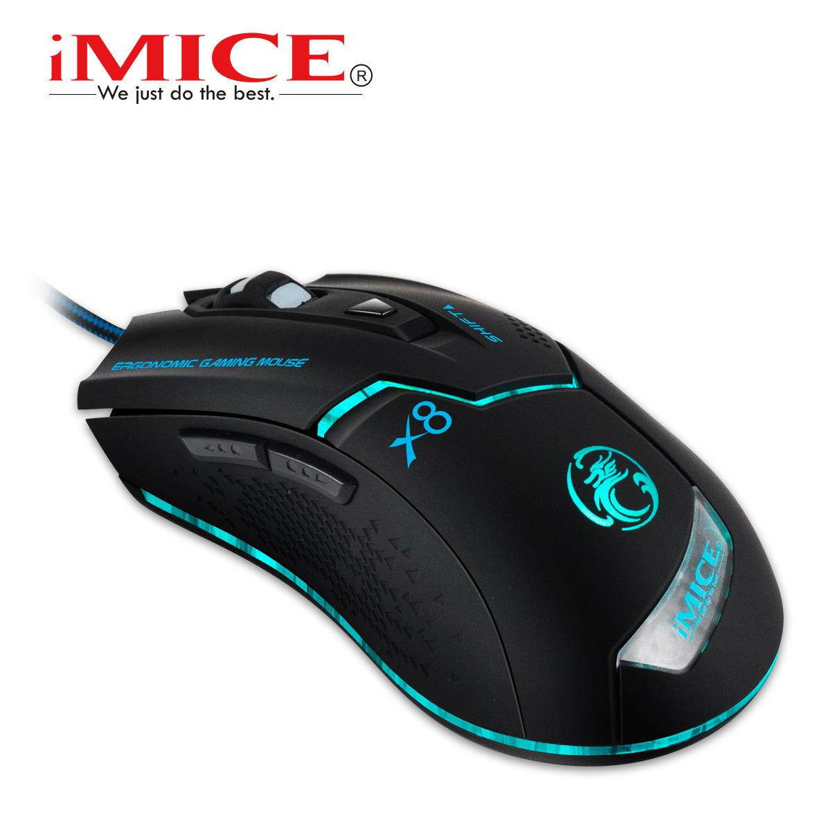 2016 IMICE X8 8D 1600DPI 6 Buttons Ergonomic Usb Wired Optical PC Gaming Mouse