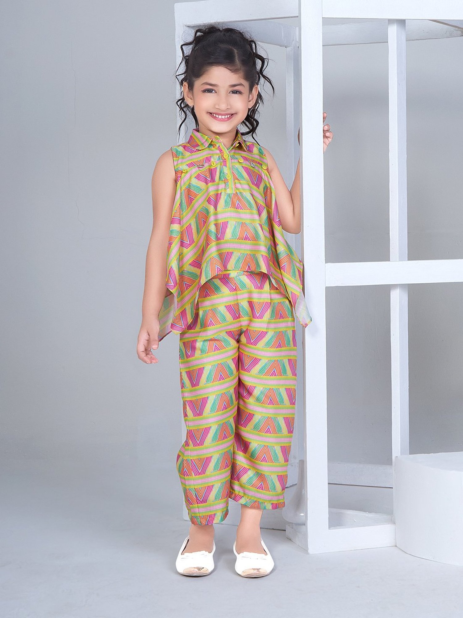 Peppermint Kids Multicolor Printed Top with Pants