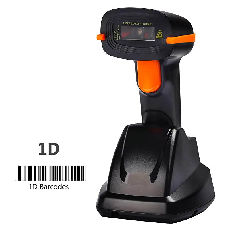 Wireless Barcode Scanner USB Cradle Charging Base Handheld Bar Code Reader 1D Automatic Sensing Fast and Precise Scanner