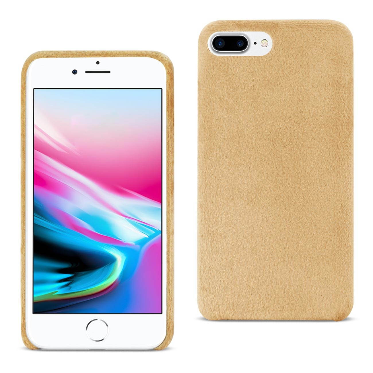 Reiko iPhone 8 Plus/ 7 Plus Fuzzy Fur Soft TPU Case In Camel