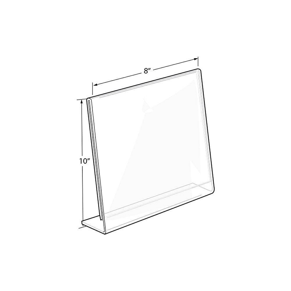 Azar Displays 112718 8" W x 10" H Vertical L-Shaped Sign Holder (10 Pack)