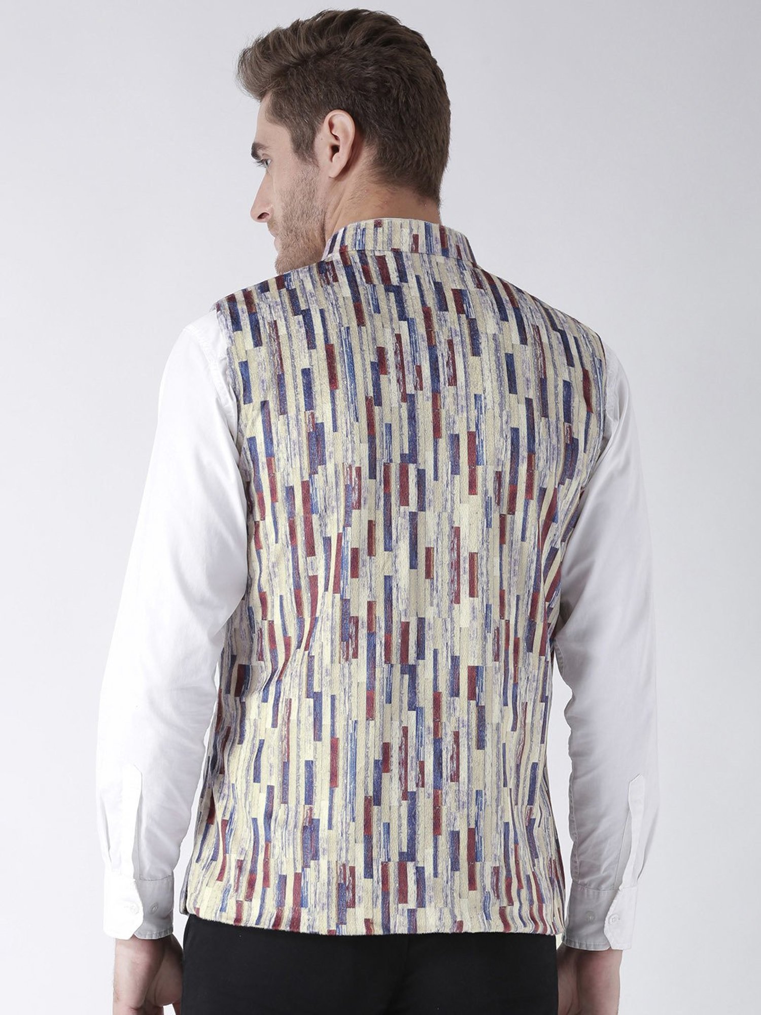 Hangup Plus Multicolor Regular Fit Printed Nehru Jacket